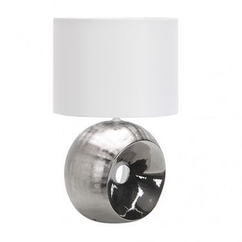 Fabrilamp Sobremesa Ceramica Ea 1xe27 Cromo Pantalla Blanca 52x30x30 Cm