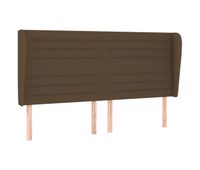 vidaxl cabecero con orejas de tela marron oscuro 203x23x118128 cm