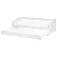 cama nido infantil deslizante de madera clara de pino blanco 90 x 200 cm luneray