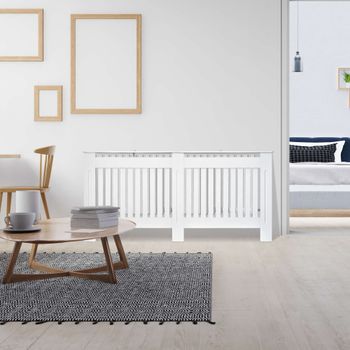 Cubre Radiadores De Mdf 172x19x81 Cm Homcom Blanco