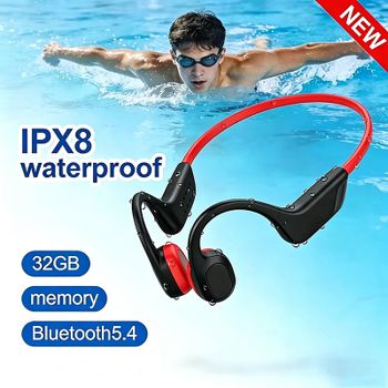 Auriculares Inalámbricos de Conducción Ósea Real X8, IPX8, Bluetooth 5.3, Resistentes al Agua, para Natación, Ejercicio, Fitness y Deportes