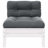 sofa central para jardin  sofa de exterior y cojines madera maciza acacia blanco