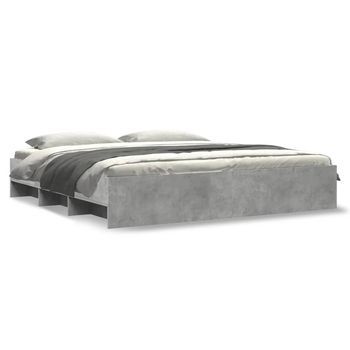 Cama De Matrimonio | Cama De Adulto | Estructura De Cama Madera De Ingeniería Gris Hormigón 180x200cm