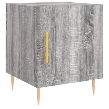 Mesita De Noche Madera De Ingeniería Gris Sonoma 40x40x50 Cm Vidaxl