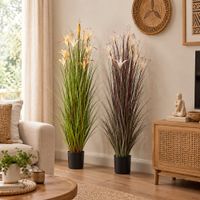 conjunto de 2 plantas lirio arana de pvc naranja 45x45x140 cm