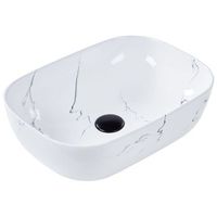 lavabo sobre encimera bano ceramica blanco efecto marmol 47 x 34 cm hopi