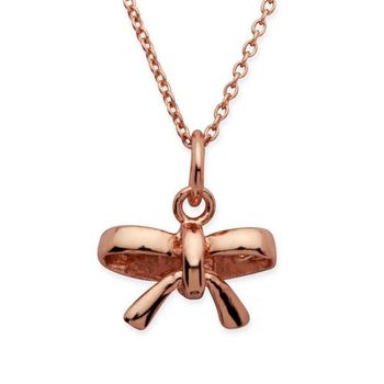 Colgante de bucle de cadena de plata chapada en oro rosa