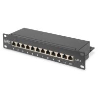 panel de parcheo digitus cat 6 clase e apantallado 12 puertos 1u