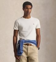 polo ralph lauren para hombre 710671438350 camiseta de punto custom slim fit blanco xs beige casual algodon manga corta