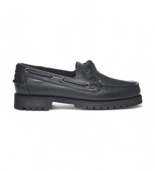 Sebago para hombre. 7001HU0 Náuticos de Piel Ranger Waxy negro (41), Plano, 1 a 3cm, Cordones, Casual
