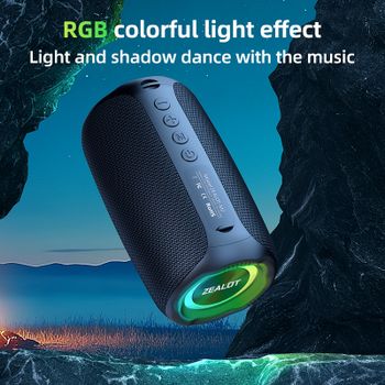 Altavoces Bluetooth Zealot-M2 de 10 W con Bajos Mejorados, Altavoz Inalámbrico Portátil para Exteriores, 10 Horas de Duración, Resistente al Agua IPX5, Bluetooth 5.3