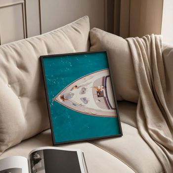 Cuadro vistas al mar, marco negro, 30x40 cm
