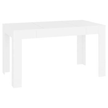 Mesa De Comedor - Mesa De Cocina De Madera Contrachapada Blanco 140x74,5x76 Cm