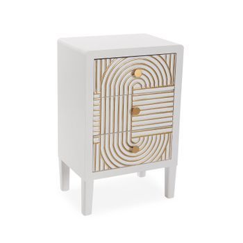 Versa Mesilla De Noche Eclipsia De Estilo Provenzal, Medidas (al X L X An) 72 X 31 X 45 Cm, Color Blanco