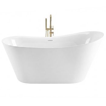Bañera De Pie Rea Lusso Slim 170 Tapa Negra, White 170 X 74 X 71,5 Cm