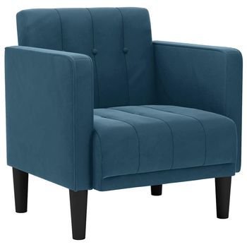 Sillón Con Reposabrazos, Color Azul, 53 Cm, De Terciopelo Vidaxl