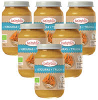 babybio tarrito menu tradicion verdura con trucha 8m 6x200 gr