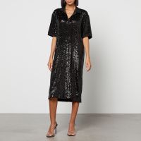 in the mood for love sequinned mesh midi dress - s