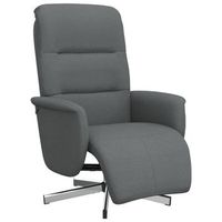 sillon reclinable con reposapies tela gris oscuro vidaxl