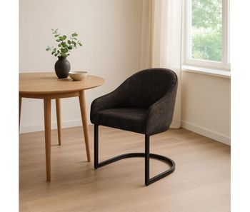 Silla de comedor jarik terciopelo marrón oscuro 59x60x87 cm