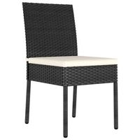 pack 2 uds sillas de comedor de jardin  silla de exterior  sillon ratan sintetico negro