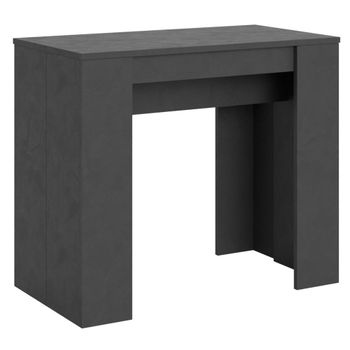 Consola extensible 90x48/308 cm efecto madera antracita espatulado