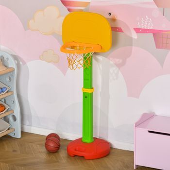 Canasta De Baloncesto Infantil Con Altura Ajustable Multicolor Homcom