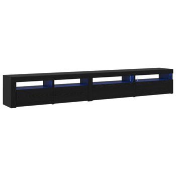 Conjunto De Mueble De Tv 3 Uds | Mueble De Salón | Gabinete De Tv Roble Negro 270 X 35 X 40 Cm