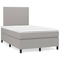 cama tapizada 203x120x128 cm tejido - gris