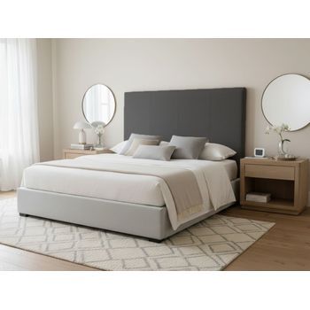 Cabecero Tapizado En Tela Columnas 180x120x6 6 Cm Grosor Ikon Sleep Marengo