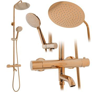 Conjunto De Ducha Y Bañera Lungo Copper Thermostat