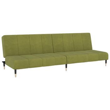 Sofá Cama | Cama Para Adulto | Sofá Convertible De 2 Plazas Terciopelo Verde Claro