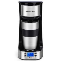 aigostar cafetera de goteo con cafetera de viaje y taza termica temporizador programable 24h 700w 14 oz 420ml pantalla lcd filtro reutilizable auto apagado