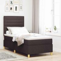 vidaxl cama tipo box spring marron oscuro 100 x 200 cm tela