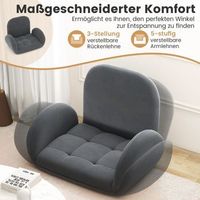 silla de suelo con respaldo y reposabrazos ajustables bondensofa silla de suelo plegable gris