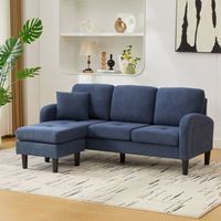 sofa rinconera modular azul de 166 cm con chaise longue reversible