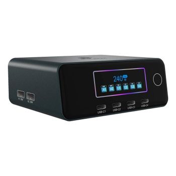 Cargador ICY BOX IB-PS2401 GaN 240W USB-C 4 puertos PD 3.1