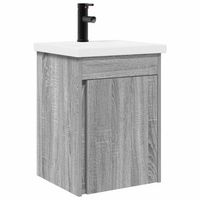 unidad de tocador de bano con grifo sonoma gris vidaxl