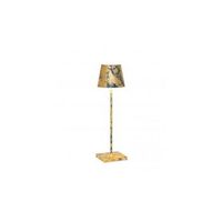 lampara de mesa led poldina pro air force blue gold leaf craquele recargable y regulable con bateria hasta 12 horas