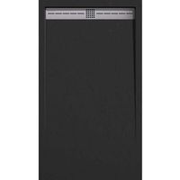 plato de ducha pizarra arco negro 90x190 cm rejilla inox