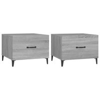 mesas de centro con patas metal 2 unidades gris sonoma 50x50x40 cm