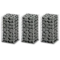 cestas de muro de gaviones alambre galvanizado 25x25x50cm 3 uds  gavion para piedras  gavion decorativo cfw639282