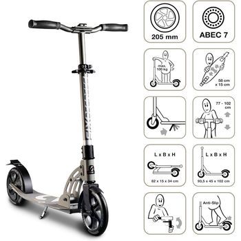 Patinete De Aluminio Six Degrees205 Mm, Gris