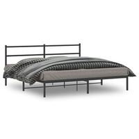 cama matrimonial  cama para adultos  estructura de cama con cabecero metal negro 200x200 cm cfw486978