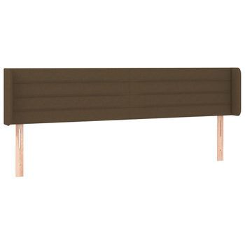 Cabecero Cama Mueble De Dormitorio Con Led De Tela Oscuro 183 X 16 X 78/88 Cm Marrón M02_0001064