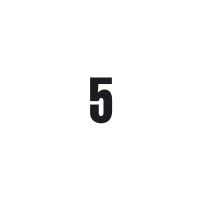 set 3 piezas pequenos numeros adhesivos 5 negro