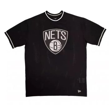 Camiseta Brooklyn Nets - NBA Mesh Team Logo Oversized New Era - negra