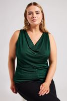 yours london top verde metalico sin mangas mujer curvy y tallas grandes yours london