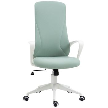 Vinsetto Silla de Oficina Giratoria Verde Silla de Escritorio con Altura Ajustable con Reposabrazos Función de Basculante Respaldo Alto 62x56x110-119,5cm   Aosom España