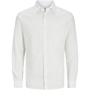 Jack & Jones Camisa manga larga 12268988 JJEBREEZE LINEN BLEND SHIRT LS SN JNR WHITE para niño